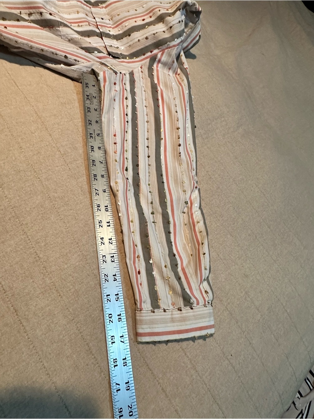 Alfred Dunner Cream Button-Down Shirt with Pink & Gray Stripes - Picture 11 of 12